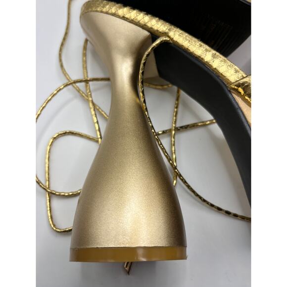 EGO Gelato Lace Up Platform Heels in Gold - Picture 10 of 12